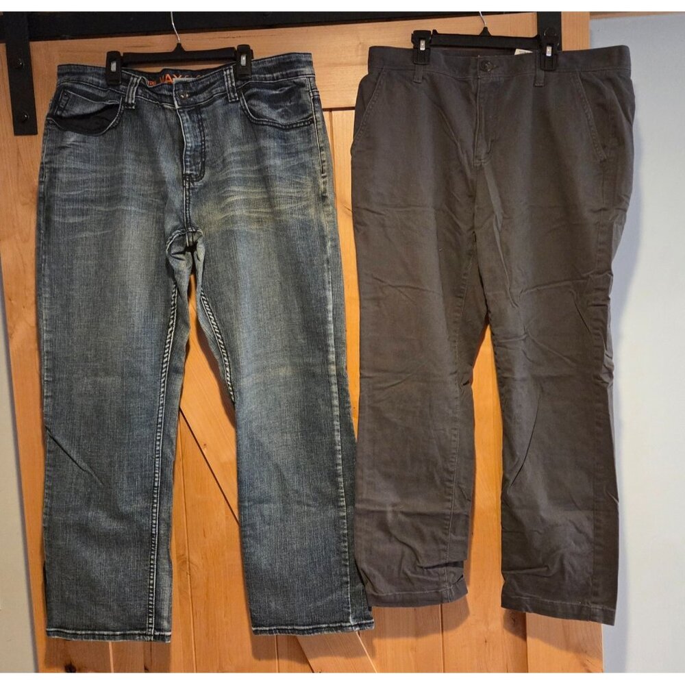 2 Lot Urban Pipeline 36x30 Relaxed Straight Jeans MaxFlex & Chino Slim Straight